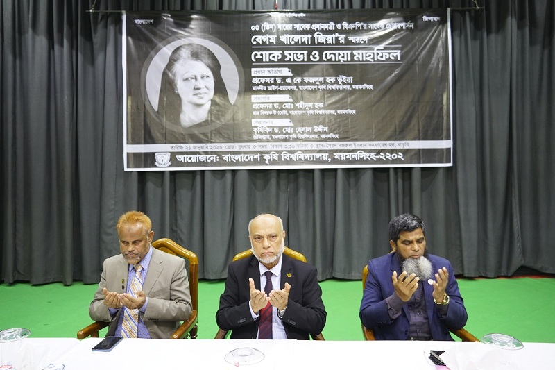 বাকৃবিতে বেগম খালেদা জিয়ার মৃত্যুতে শোক সভা ও দোয়া মাহফিল অনুষ্ঠিত