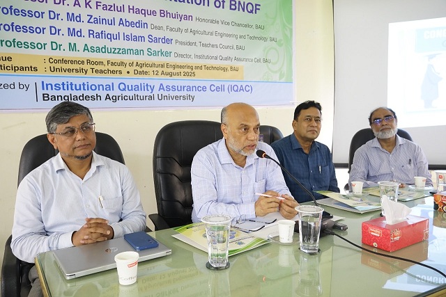 বাকৃবিতে আইকিউএসি আয়োজিত “Adaptation and Implementation of BNQF”  শীর্ষক কর্মশালা অনুষ্ঠিত
