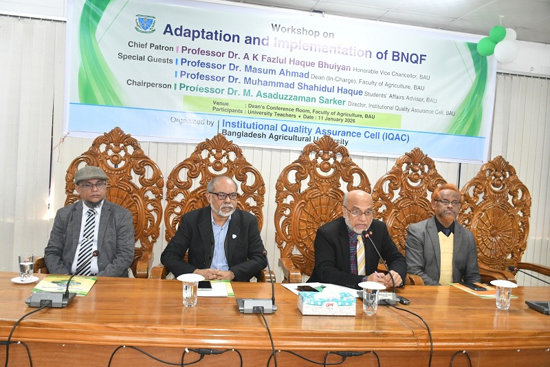 বাংলাদেশ কৃষি বিশ্ববিদ্যালয়ে ‘BNQF অভিযোজন ও বাস্তবায়ন’ শীর্ষক কর্মশালা অনুষ্ঠিত