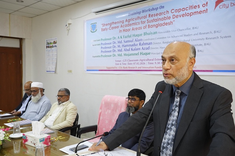 বাকৃবিতে হাওর অঞ্চলের কৃষি গবেষণা সক্ষমতা বৃদ্ধিতে প্রশিক্ষণ কর্মশালা অনুষ্ঠিত